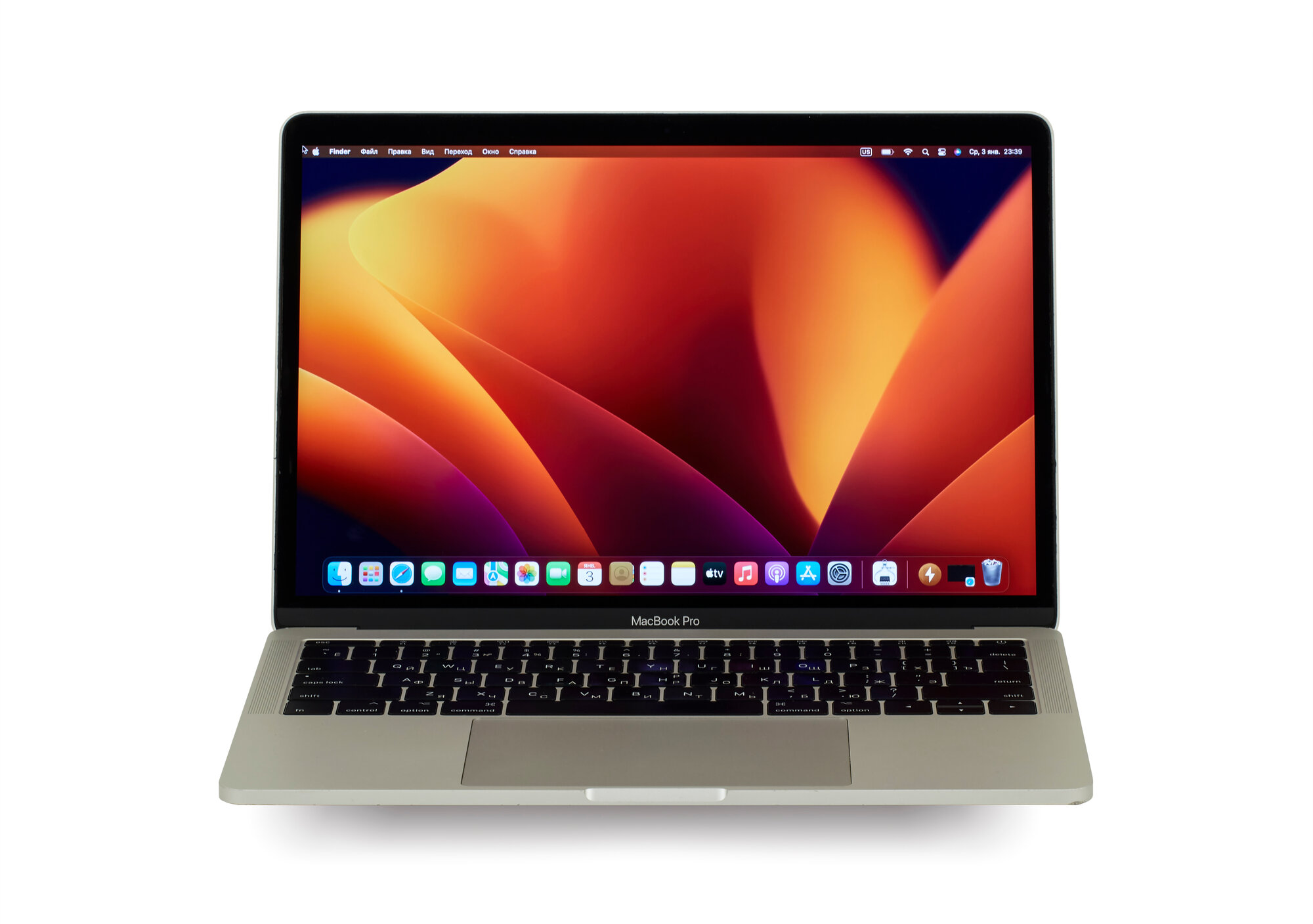 Ноутбук Apple Macbook Pro 13 Retina 2017 A1708 (Производство 2019) Core i5 2.3Ггц 2 ядра / Оперативная память 8Гб / SSD 250Gb / Silver