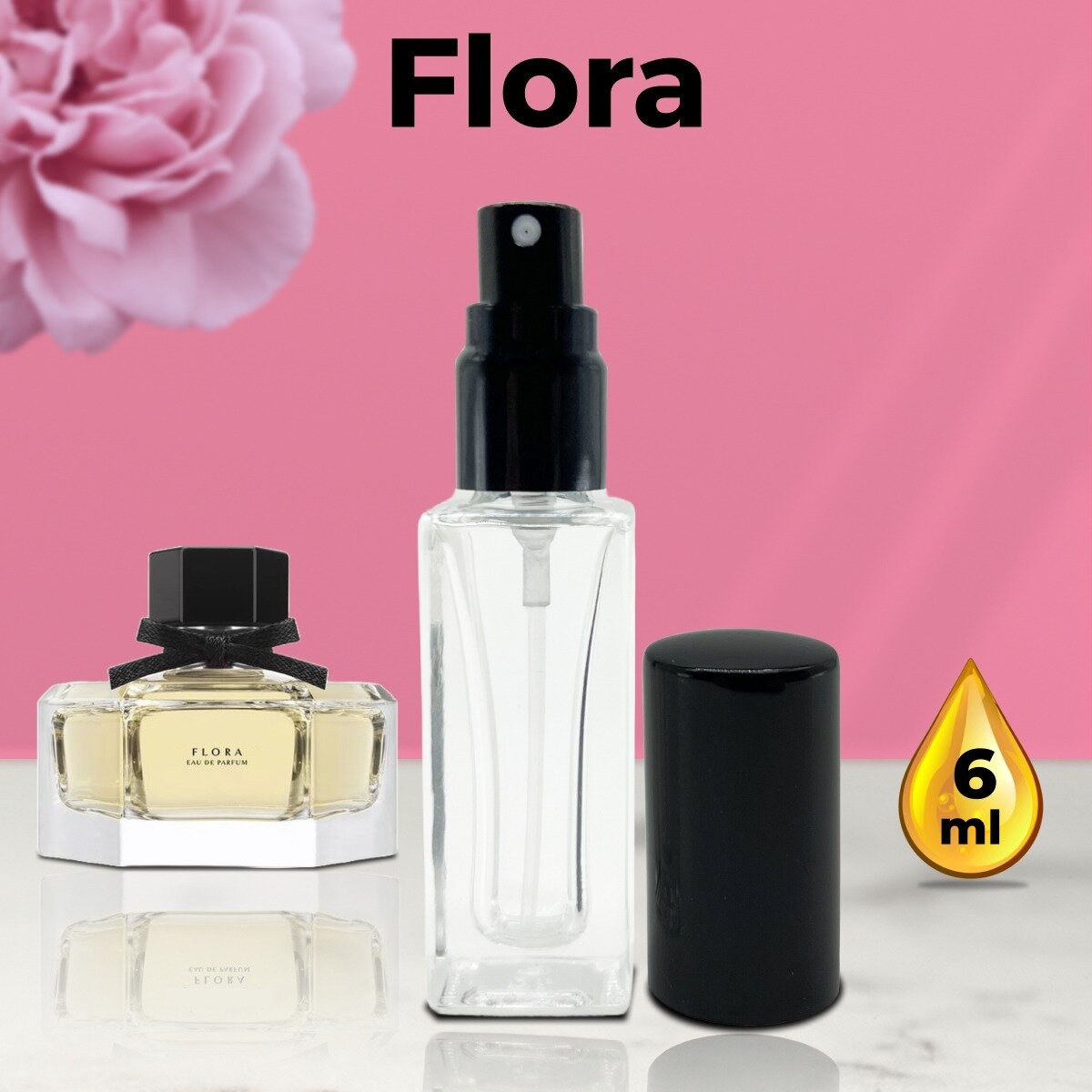 "Flora" - Духи женские 6 мл + подарок 1 мл другого аромата