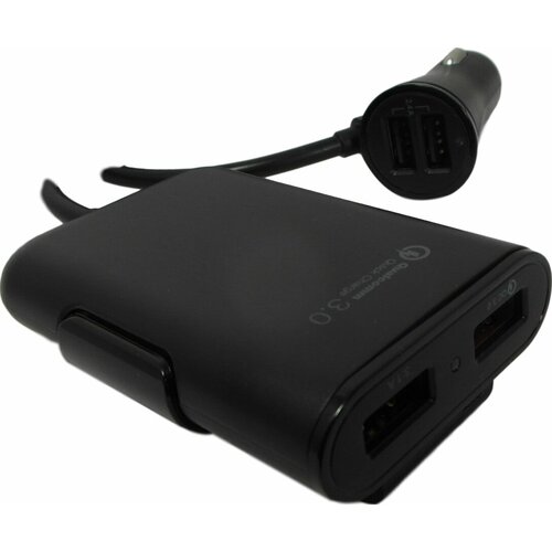 Автомобильное зарядное устройство QC 3.0 4 USB выхода 8A Mi-248 (выносной блок 2USB на проводе 1.8м)