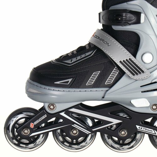Роликовые коньки раздвижные COMIRON BW-159 L PU колеса 39-42 чёрные 3700₽
