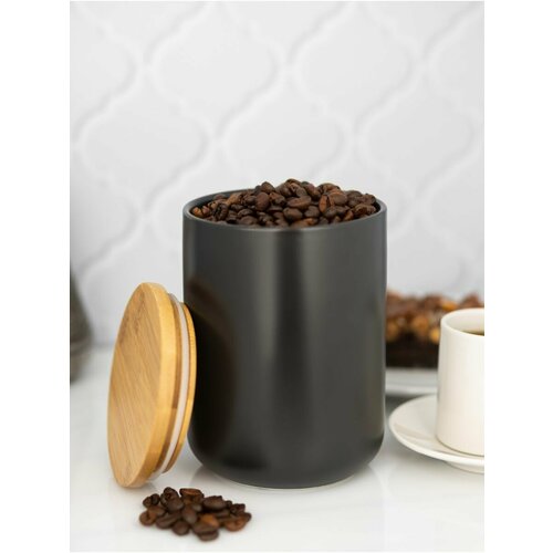 Банка для сыпучих продуктов с деревянной крышкой, 1000мл