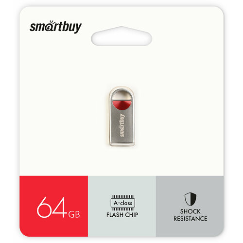 Флеш-накопитель USB 2.0 Smartbuy 64GB MC8 Metal (SB064GBMC8), красный