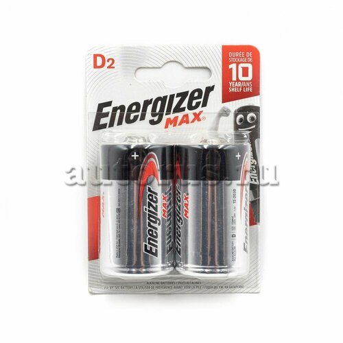 Батарейка алкалиновая Energizer MAX D 1,5V упаковка 2 шт. E302306800 батарейка d energizer eveready super r20 ni mh 2 штуки