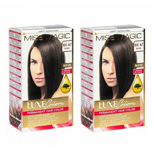 MISS MAGIC Краска для волос Luxe Colors тон 10447 Шоколад 108 мл 2 штуки 901₽