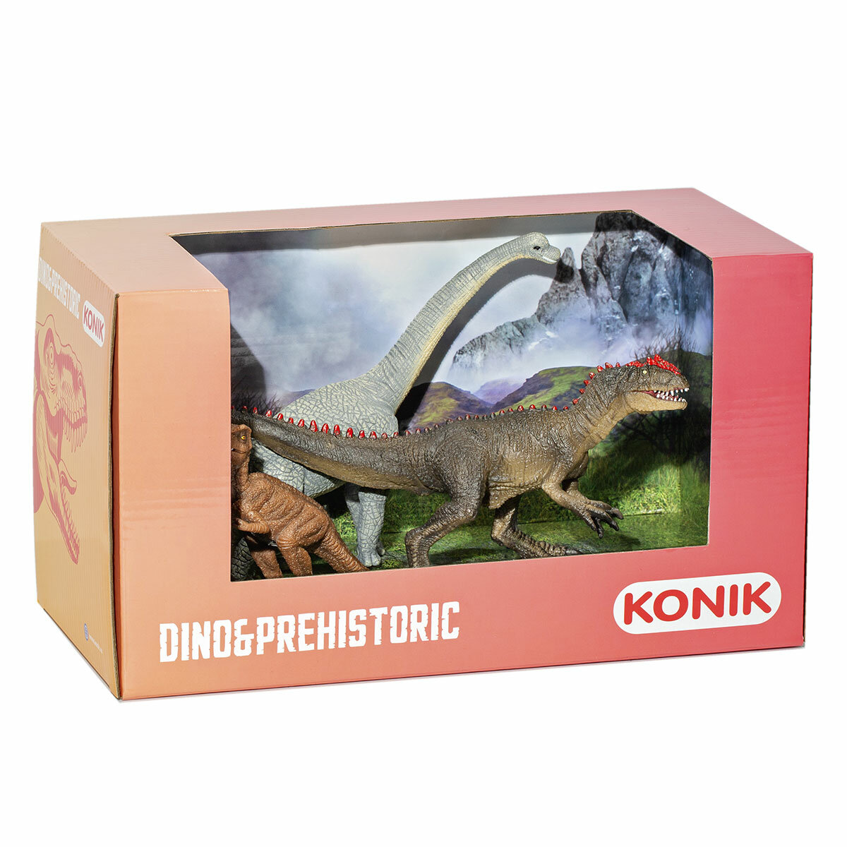 Набор фигурок KONIK «Динозавры: брахиозавр, детёныш тираннозавра, аллозавр»