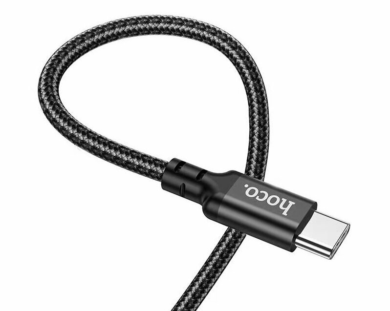 Кабель Hoco Type-C - Type-C для быстрой зарядки телефона смартфона планшета 3А, 60W, 1м, черный — фото 1