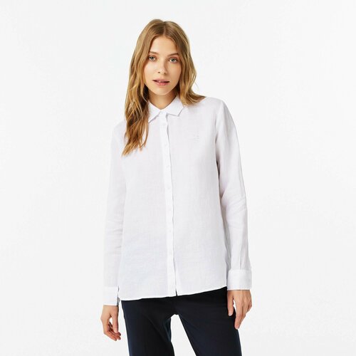 Рубашка LACOSTE, размер T34, белый рубашка zara loose fitting кремовый