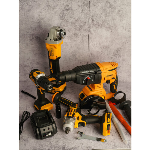 Набор инструментов 4 в 1 18 В УШМ Гайковерт Перфоратор Дрель-шуруповерт 22500₽