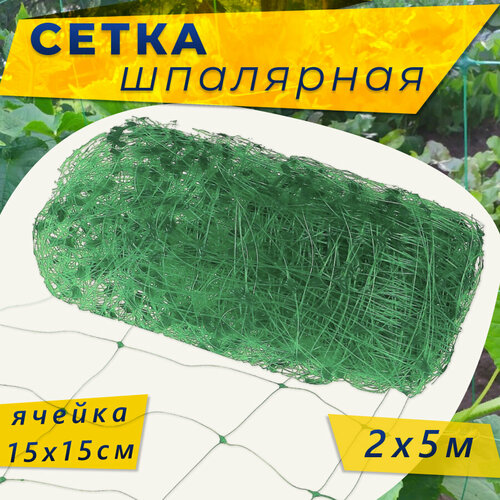 Сетка садовая шпалерная, ячейка 15*15мм, ширина 2м, длина 5м