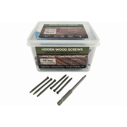 Саморезы Hidden Wood Screws C4 48 mm 700 шт (Толшина доски 20-26мм) 48700C4