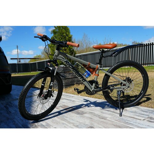 Велосипед RICHIESTO 24 Алюминиевая рама 14 Горный Для детей и подростков Спортивный зеленый с коричневым 24500₽