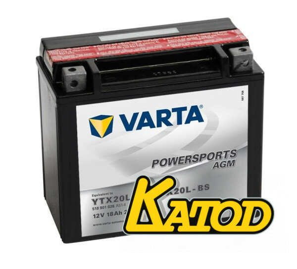 Аккумулятор Varta Powersports AGM 518 901 025 (TX20L-4, YTX20L-BS)