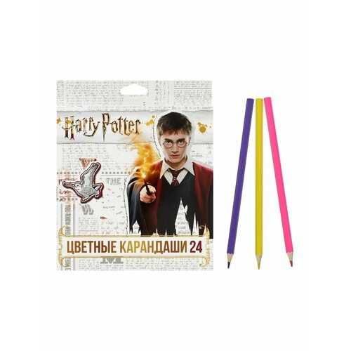 Карандаши цветные 24 цвета Гарри Поттер карандаши цветные hatber 24 цвета гарри поттер с заточкой в картонной коробке с европодвесом