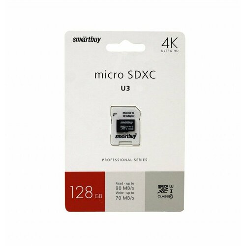 Micro SDXC карта памяти Smartbuy 128GB U3 V30 A1 Advanced R/W up to 90/55 с адапт. (SB128GBSDU1A-AD) micro sdxc карта памяти smartbuy 128gb u3 v30 a1 advanced r w up to 90 55 с адапт sb128gbsdu1a ad