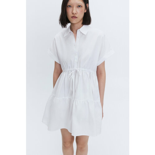 Платье Befree, размер S, белый платье рубашка zolla хлопок полуприлегающее мини размер s белый