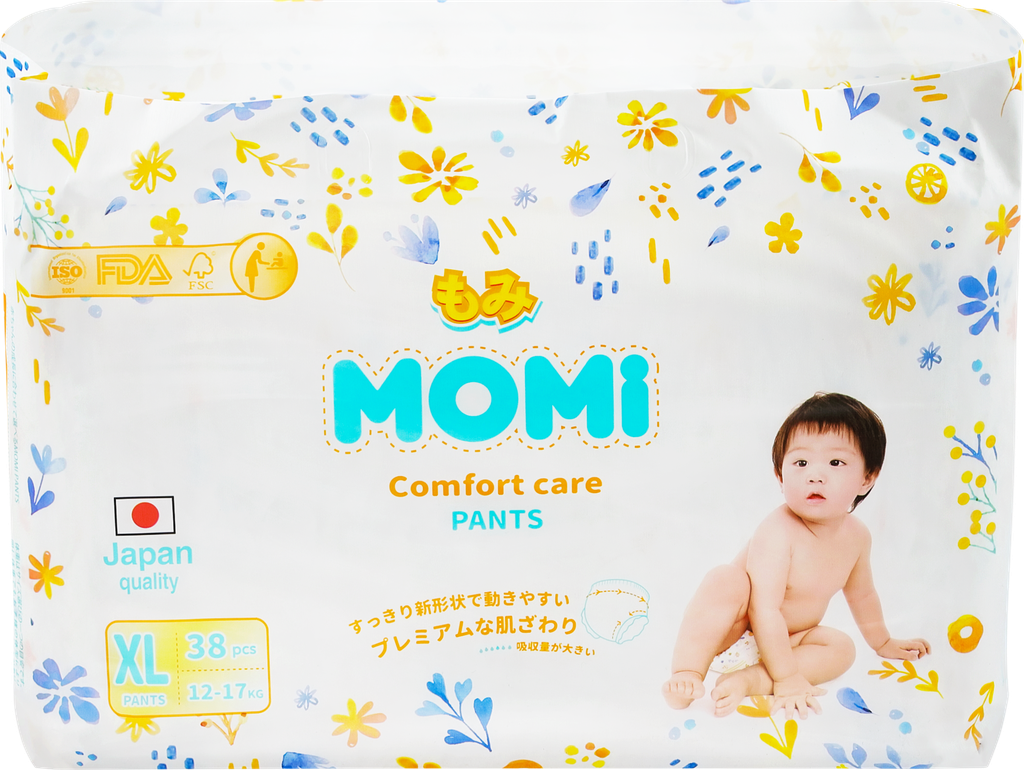 Подгузники-трусики детские MOMI COMFORT CARE XL 12–17кг, 38шт