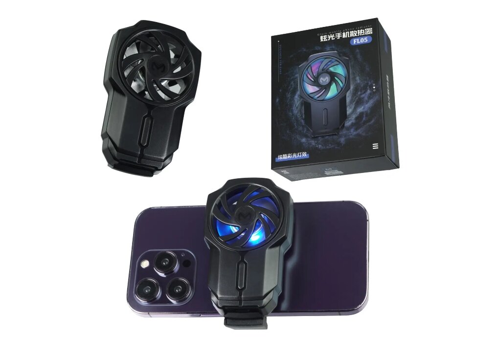 фото Портативный кулер-вентилятор для смартфона с аккумулятором "FL05", 700mAh, черный