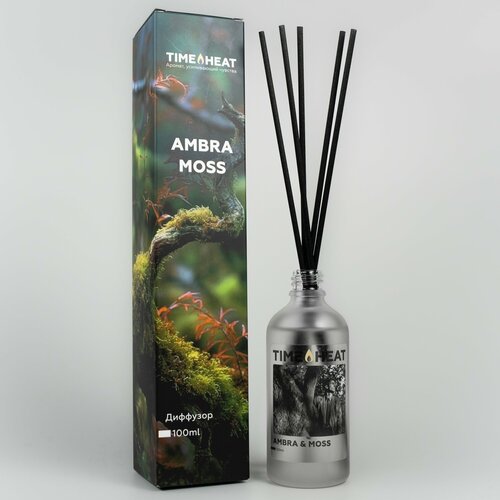 Ароматический диффузор для дома с палочками AMBRA MOSS 100ml Амбра и мох TIME HEAT 1980₽