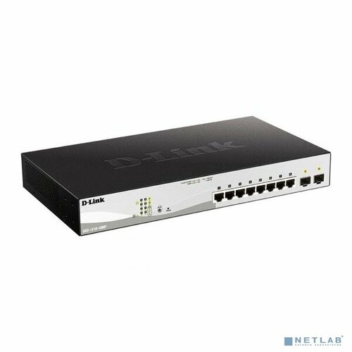 D-Link SMB Сетевое оборудование D-Link DGS-1210-10MPF3A PROJ Настраиваемый L2 коммутатор с 8 портами 101001000Base-T и 2 портами 1000Base-X SFP 8 портов PoE 8023afat PoE-бюджет 130 Вт 28359₽