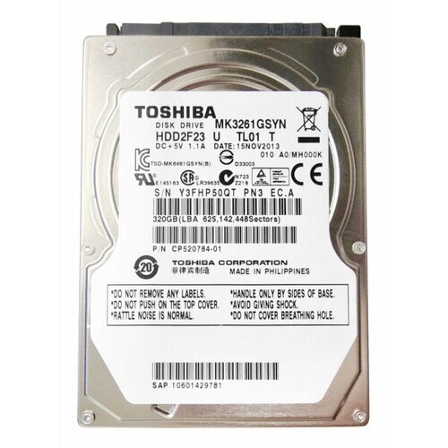 Жесткий диск Toshiba HDD2F23 320Gb 7200 SATAII 25 HDD 4595₽