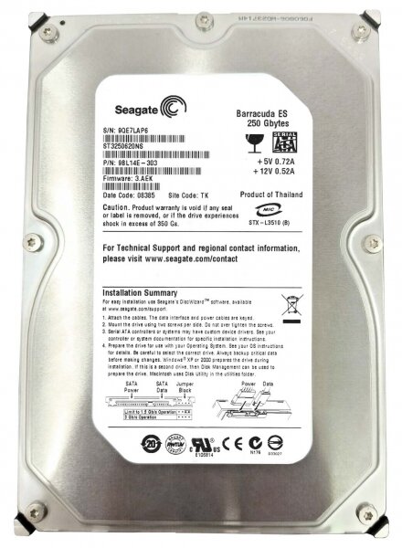 Жесткий диск Seagate ST3250620NS 250Gb SATAII 3,5" HDD