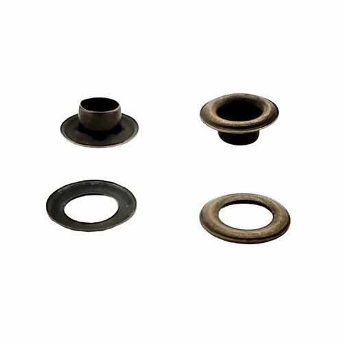 Люверсы 6 мм стальные антик, 100 шт