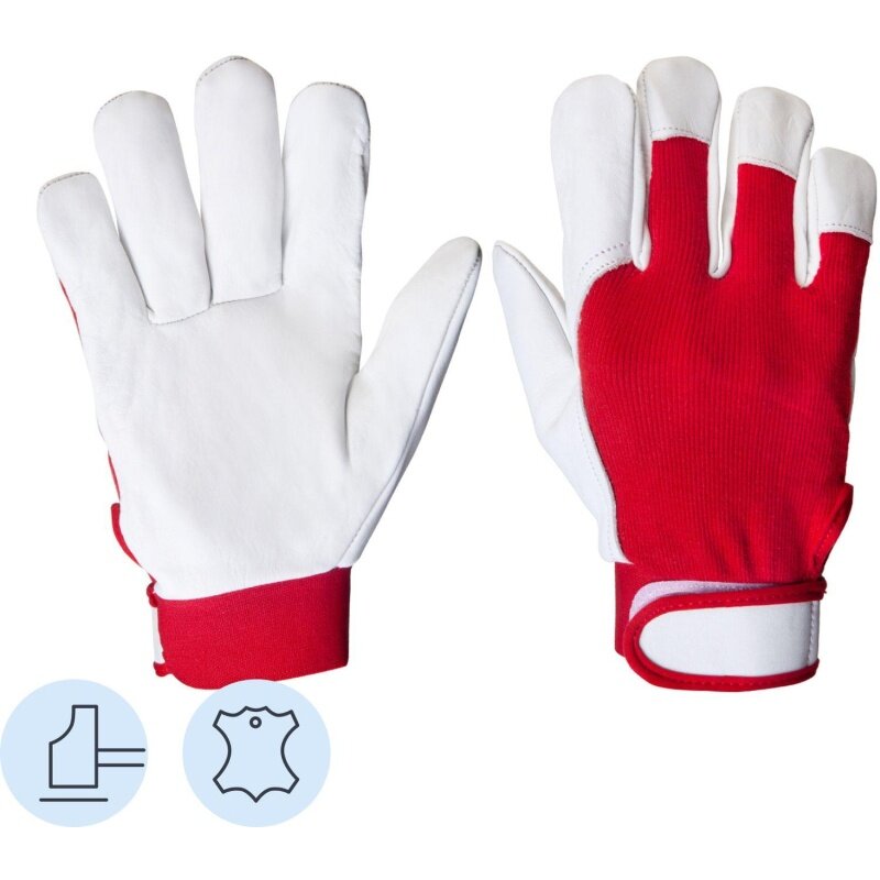 Рабочие перчатки JETA SAFETY Красно-белые, размер M, JLE301-8