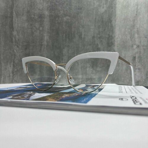 Солнцезащитные очки , белый, бесцветный