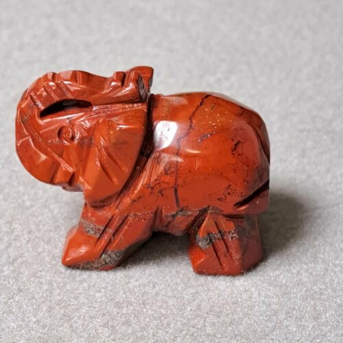 фото Статуэтка оберег и талисман эксклюзивный слоник из натуральной красной яшмы