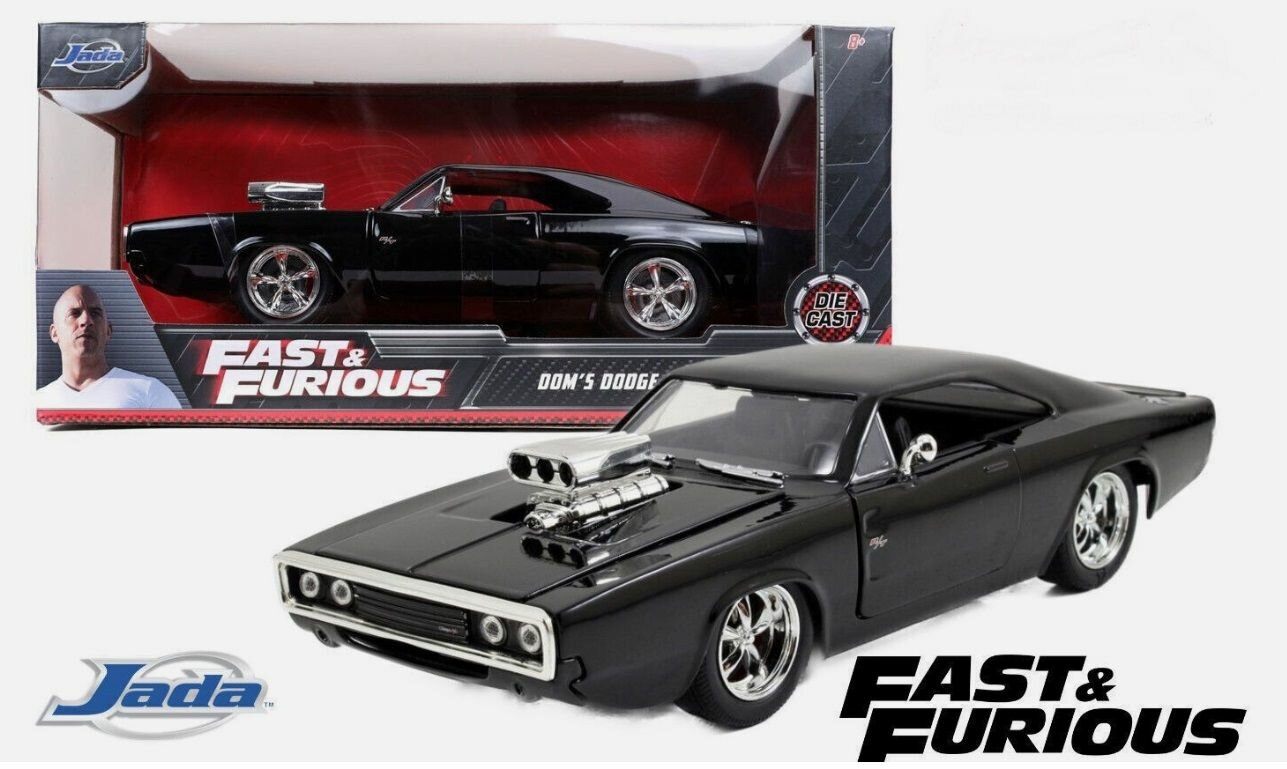 Коллекционная модель JADA. Dom's Dodge Charger R/T 1970. Масштаб 1:24 (К/ф "Форсаж") 97605