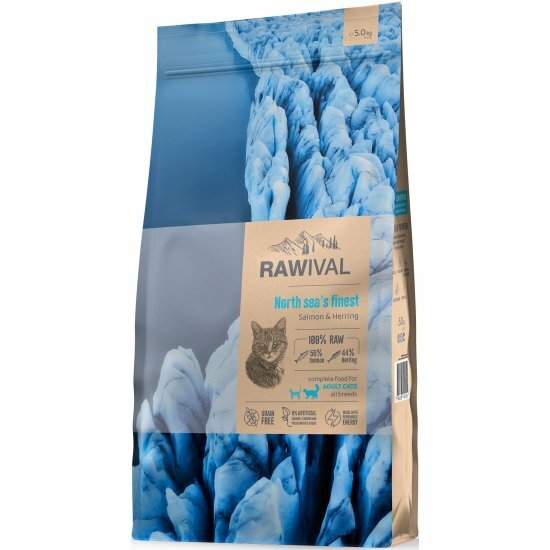 Корм сухой Rawival North Sea’s Finest лосось и сельдь для взрослых кошек, 5 кг