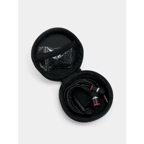 Наушники проводные в чехле Цвет Черный 1517₽