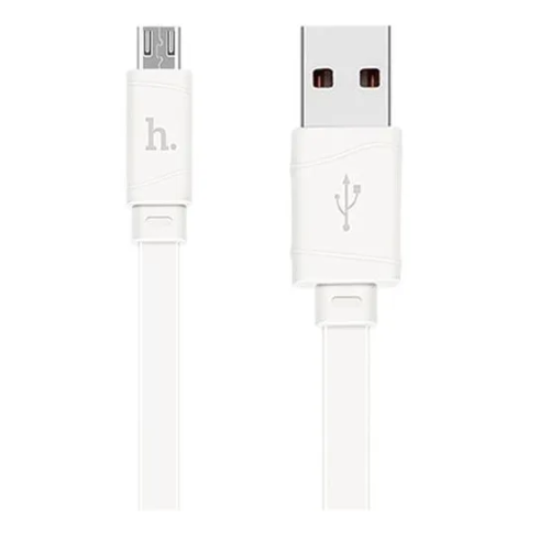 Кабель USB - MicroUSB HOCO X5 Bamboo 1м плоский белый (6957531040071) кабель usb microusb hoco x5 плоский белый