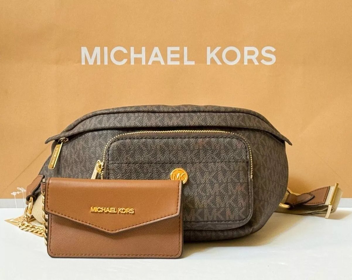 Сумка поясная MICHAEL KORS 35F3G5MN9B Michael Kors Maisie Size NS Brown waist bag gold hardware