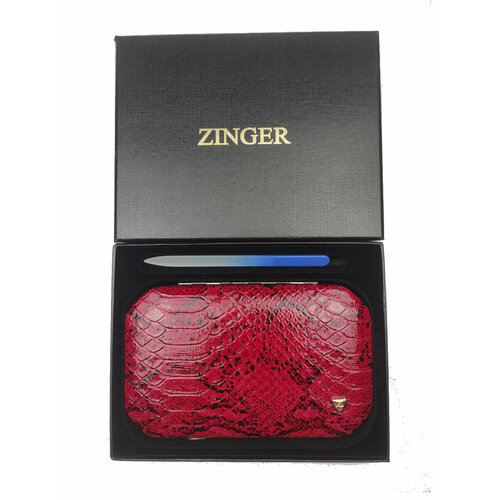 набор для маникюра zinger 2 полировки Маникюрный набор MSFE-804 G, ZINGER, 10 предметов, красно-черный, инструмент золото/серебро