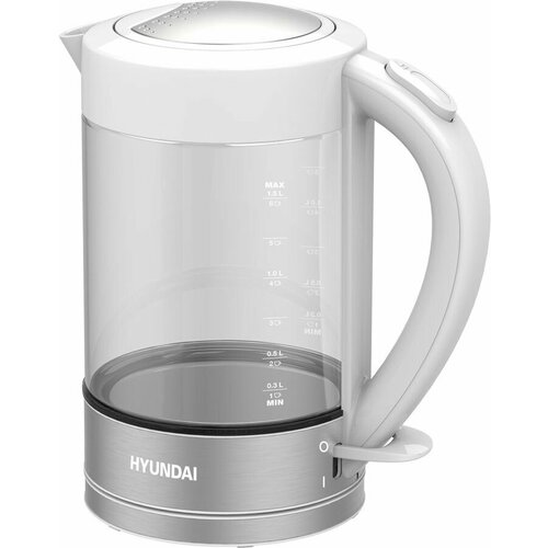 Чайник электрический Hyundai HYK-G9990 2000Вт белый и серебристый 395000₽