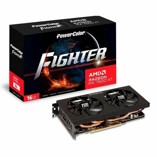 Видеокарта PowerColor RX7600XT Fighter 16GB GDDR6 128bit 3xDP HDMI 2FAN RTL 47533₽