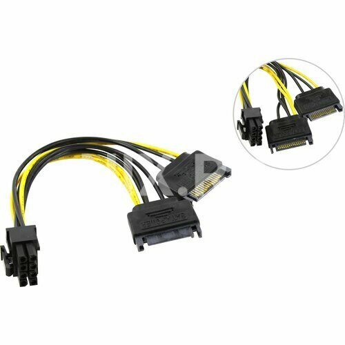 Переходник SATA - 6pin Orient C588 переходник для доп питания видеокарт 8pin 2xmolex