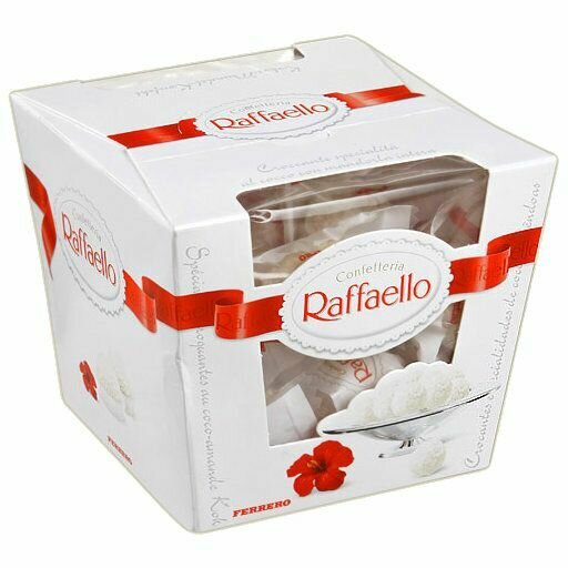 Конфеты в коробке Raffaello, с цельным миндальным орехом, в кокосовой обсыпке, 150 г