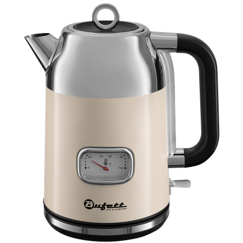 Чайник электрический 17 л с корпусом из нержавеющей стали с датчиком температуры бежевый BUFETT 640294 374000₽