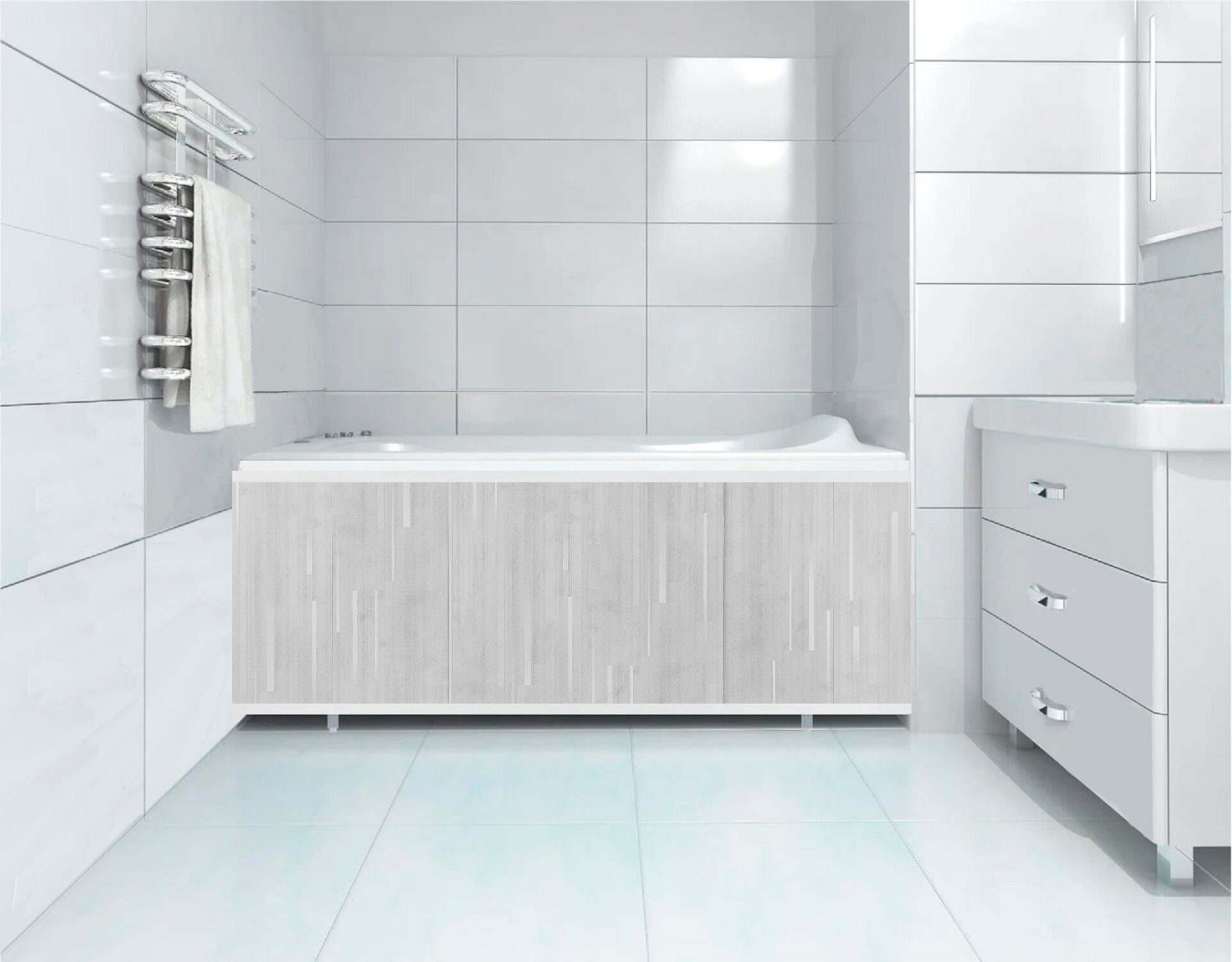 фото Экран под ванну "Штрих Серый" 150 см DM PLAST