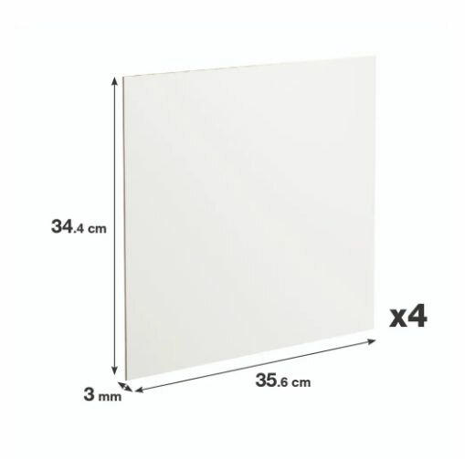 Задняя стенка Spaceo Kub 35.6x34.4 см двпо/ХДФ цвет белый 4 шт
