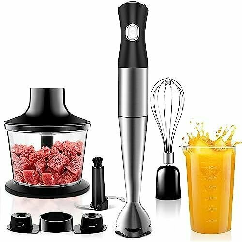 Набор ручных блендеров NWOUIIAY 1200 Вт ручной блендер для пюре 6 в 1 электрический подходящий миксер-измельчитель для измельчения затирания перемешивания и измельчения льда 1226700₽