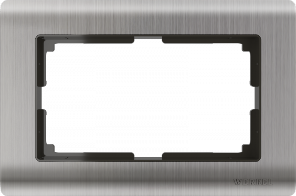 фото Веркель Рамка для двойной розетки (глянцевый никель) WL02-Frame-01-DBL