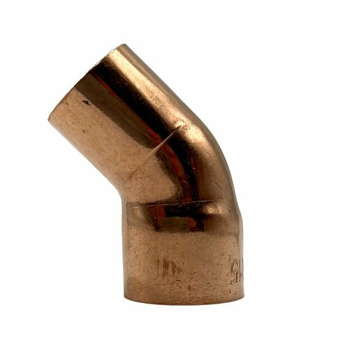 Отвод 45 градусов, однораструбный, медный, ALR арт. 5040, под пайку, 22 мм