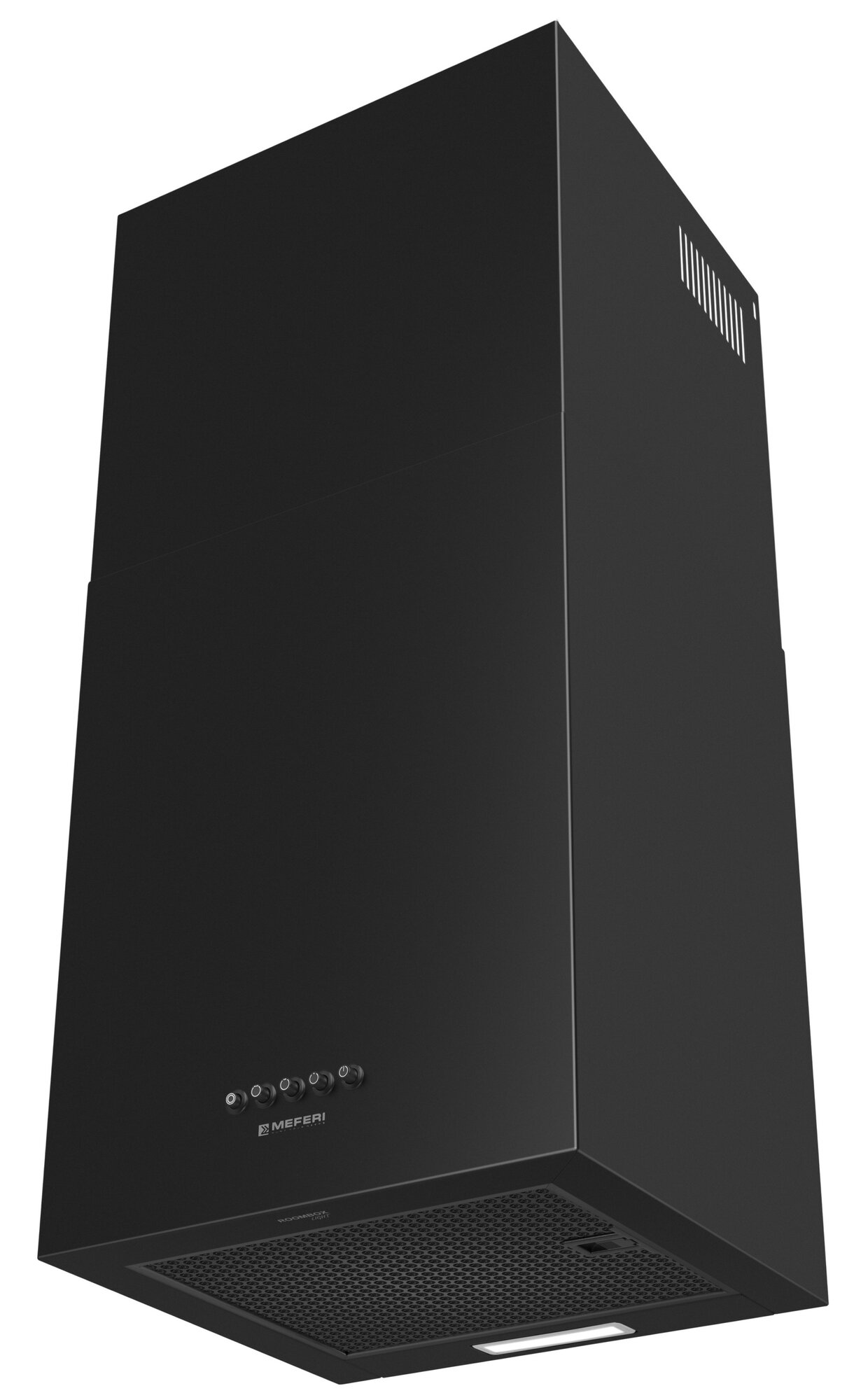 Кубическая вытяжка кухонная MEFERI ROOMBOX40BK LIGHT пристенная 40 см, черная, производительность 650 м3/ч, 3 скорости