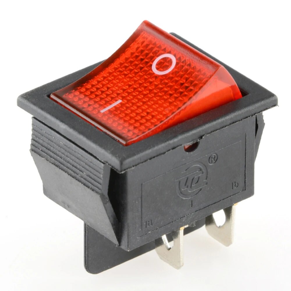 Переключатель KCD4 4-контактный/6-контактный, red, 4-pin