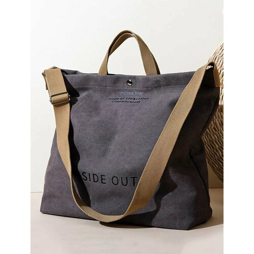 Сумка шоппер ROLENA beauty, фактура зернистая, серый графит