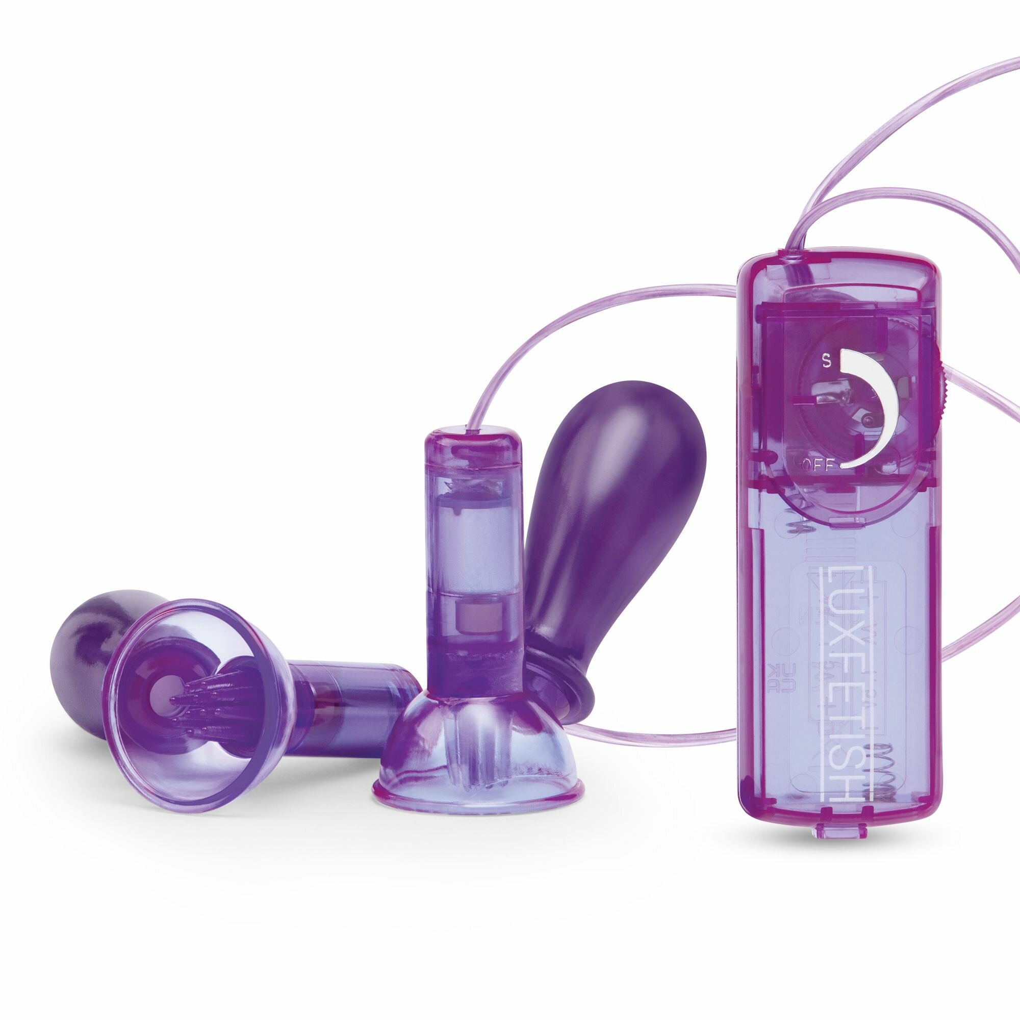 Вакуумные помпы для груди с вибрацией Remote Control Vibrating Nipple Suckers, фиолетовый, анодированный пластик, TPR, с вибрацией, Женский, Секс-товары для женщин
