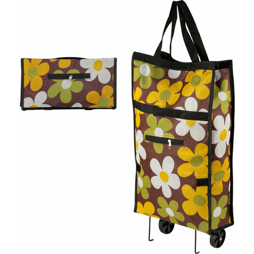 Сумка-тележка Рыжий кот, 32х61х61 см, ручная кладь, коричневый